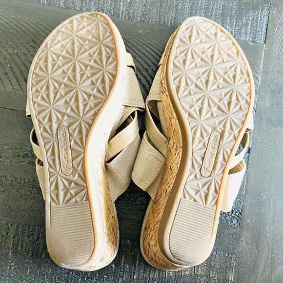 WearEver Tan Casual Cork Wedge Strappy Sandals Women’s Size 7 - Picture 8 of 9